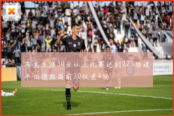 布克生涯30分以上比赛达到223场追平伯德距离前30仅差4场